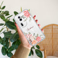 Pink Floral Transparent Silicon Case For Oppo Reno 11 Pro 5G