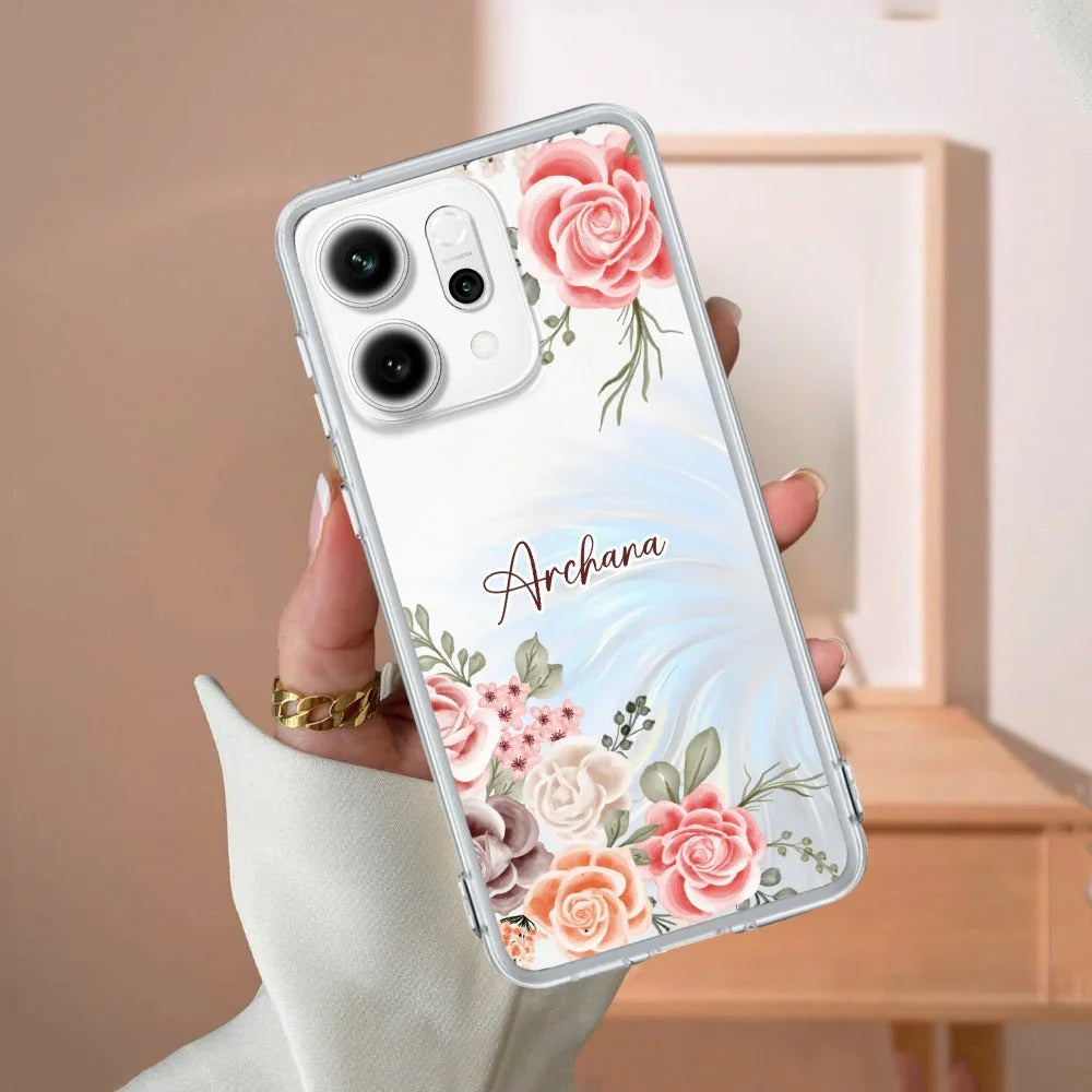 Pink Floral Transparent Silicon Case For Oppo - ShopOnCliQ