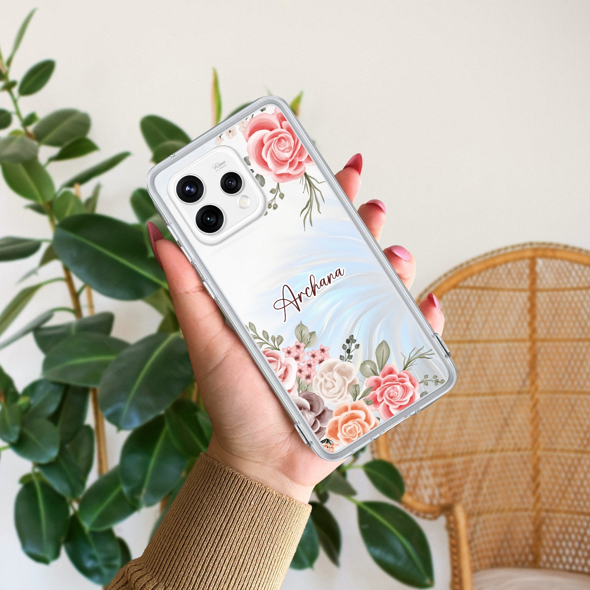 Pink Floral Transparent Silicon Case For Oppo - ShopOnCliQ