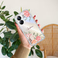 Pink Floral Transparent Silicon Case For Realme 10 Pro Plus 5G