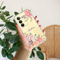 Pink Floral Transparent Silicon Case For Realme 14x 5G