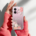 Pink Floral Transparent Silicon Case For Realme Narzo 70 5G