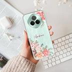 Pink Floral Transparent Silicon Case For Realme P1 5G