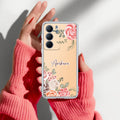 Pink Floral Transparent Silicon Case For Realme P3x 5G