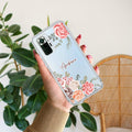 Pink Floral Transparent Silicon Case For Redmi Note 10 Pro / Redmi Note 10 Pro Max