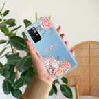 Pink Floral Transparent Silicon Case For Mi 11i