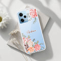 Pink Floral Transparent Silicon Case For Redmi Note 12 5G