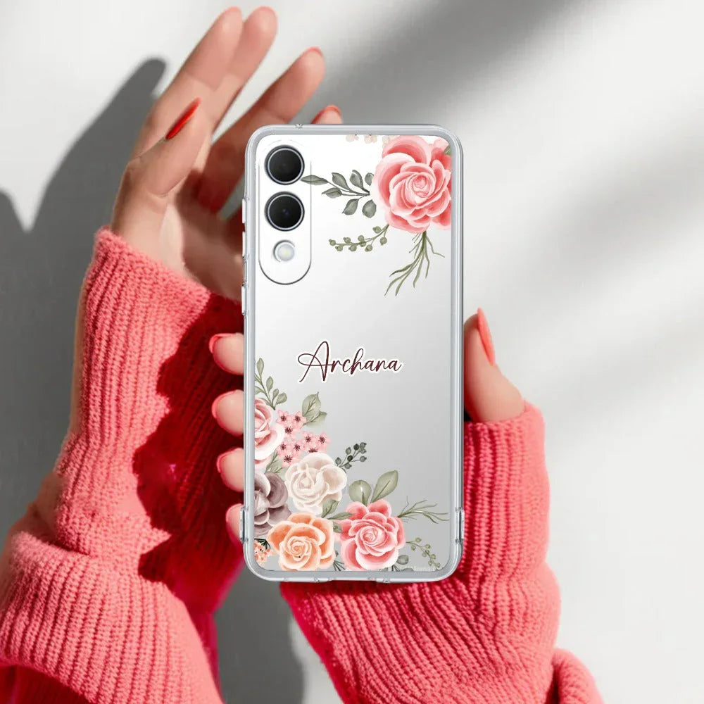 Pink Floral Transparent Silicon Case For Samsung - ShopOnCliQ