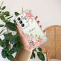 Pink Floral Transparent Silicon Case For Vivo T3 5G