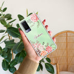 Pink Floral Transparent Silicon Case For Vivo V21e 5G