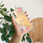 Pink Floral Transparent Silicon Case For Vivo V23 5G