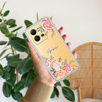 Pink Floral Transparent Silicon Case For Vivo V25 Pro 5G