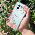Pink Floral Transparent Silicon Case For Vivo X90 5G