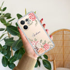 Pink Floral Transparent Silicon Case For Vivo X200 FE