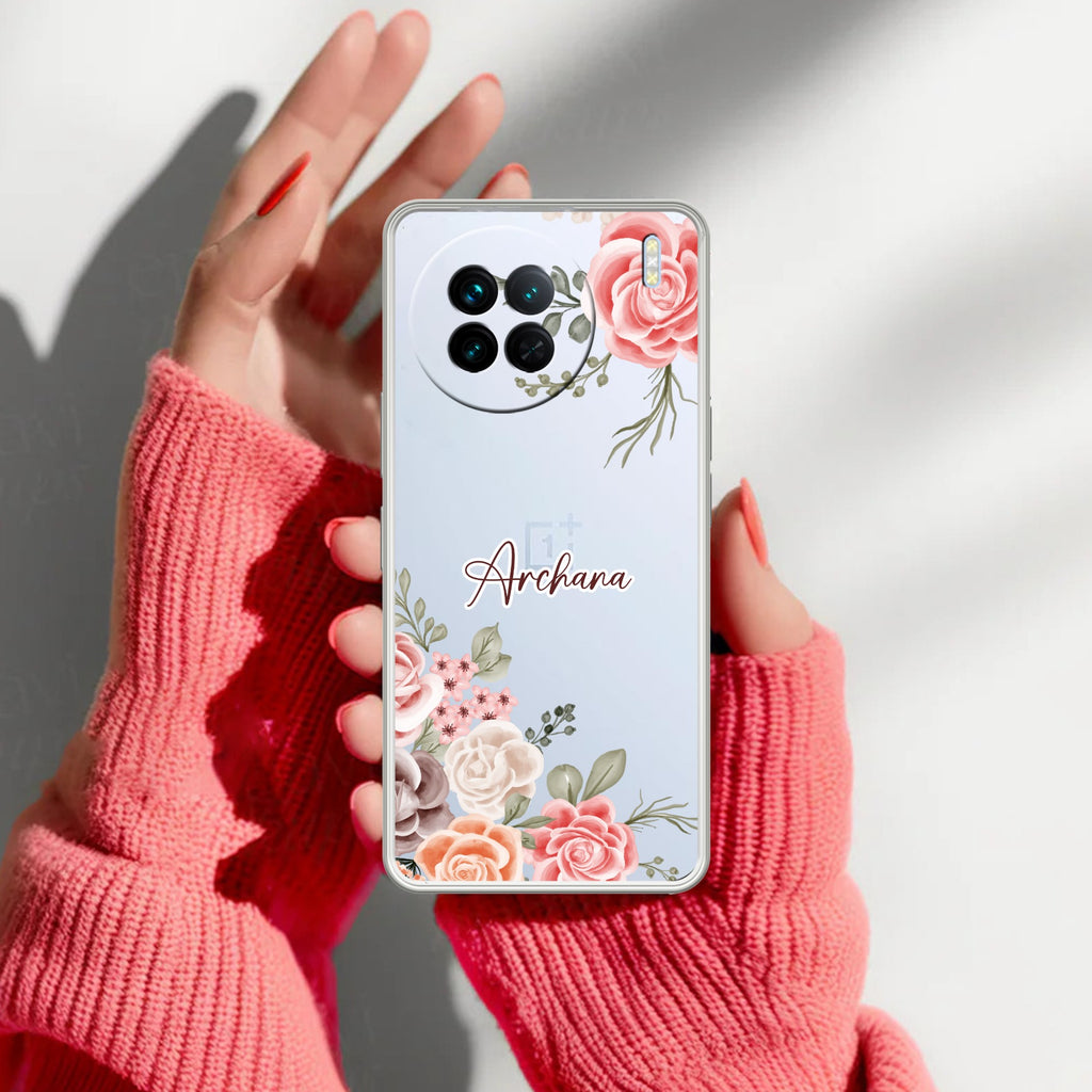 Pink Floral Customize Anti Yellow Case For Vivo X90 5G