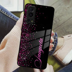Pink Glitter Customize Glass Case Cover For iQOO - ShopOnCliQ