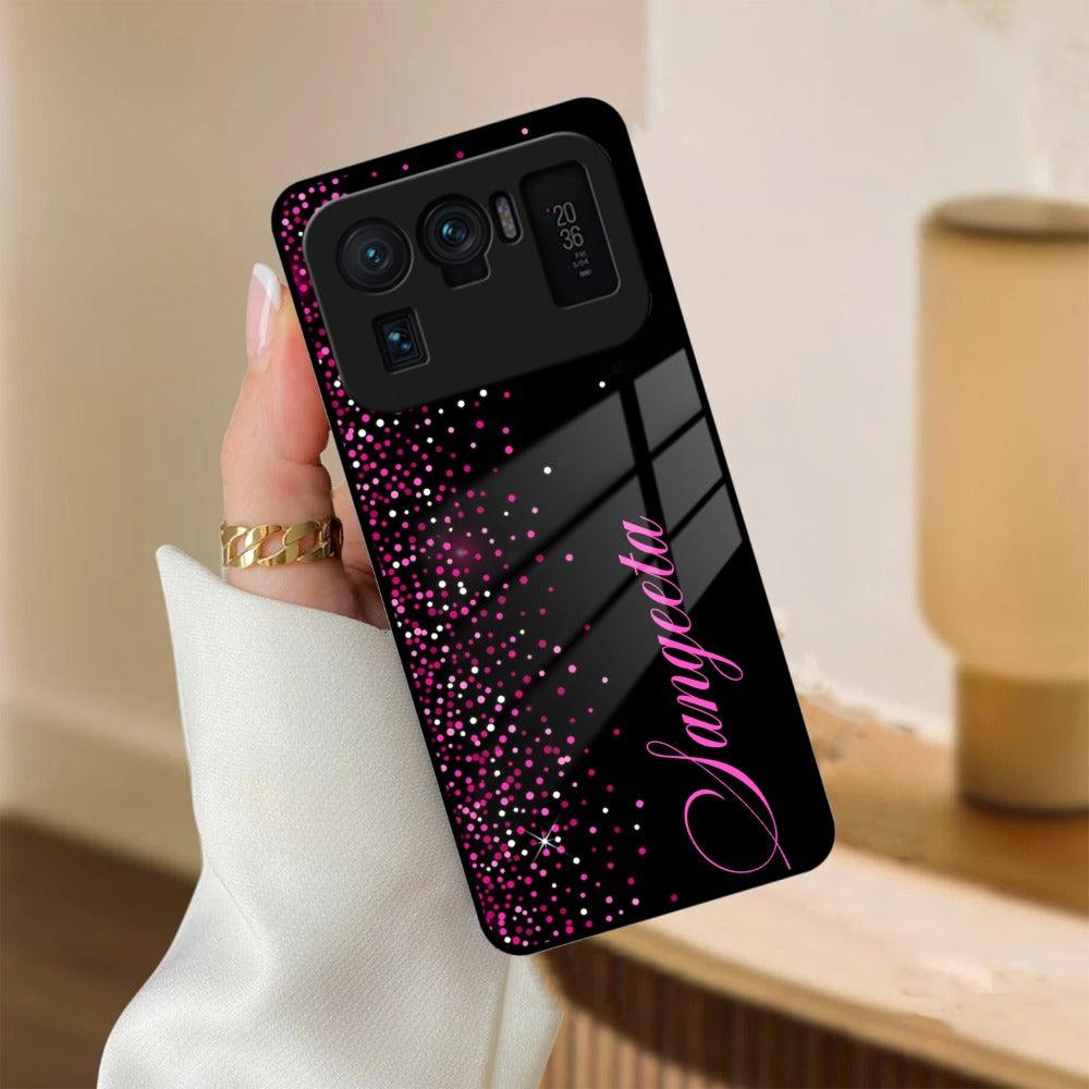 Pink Glitter Customize Glass Case Cover For Redmi/Xiaomi