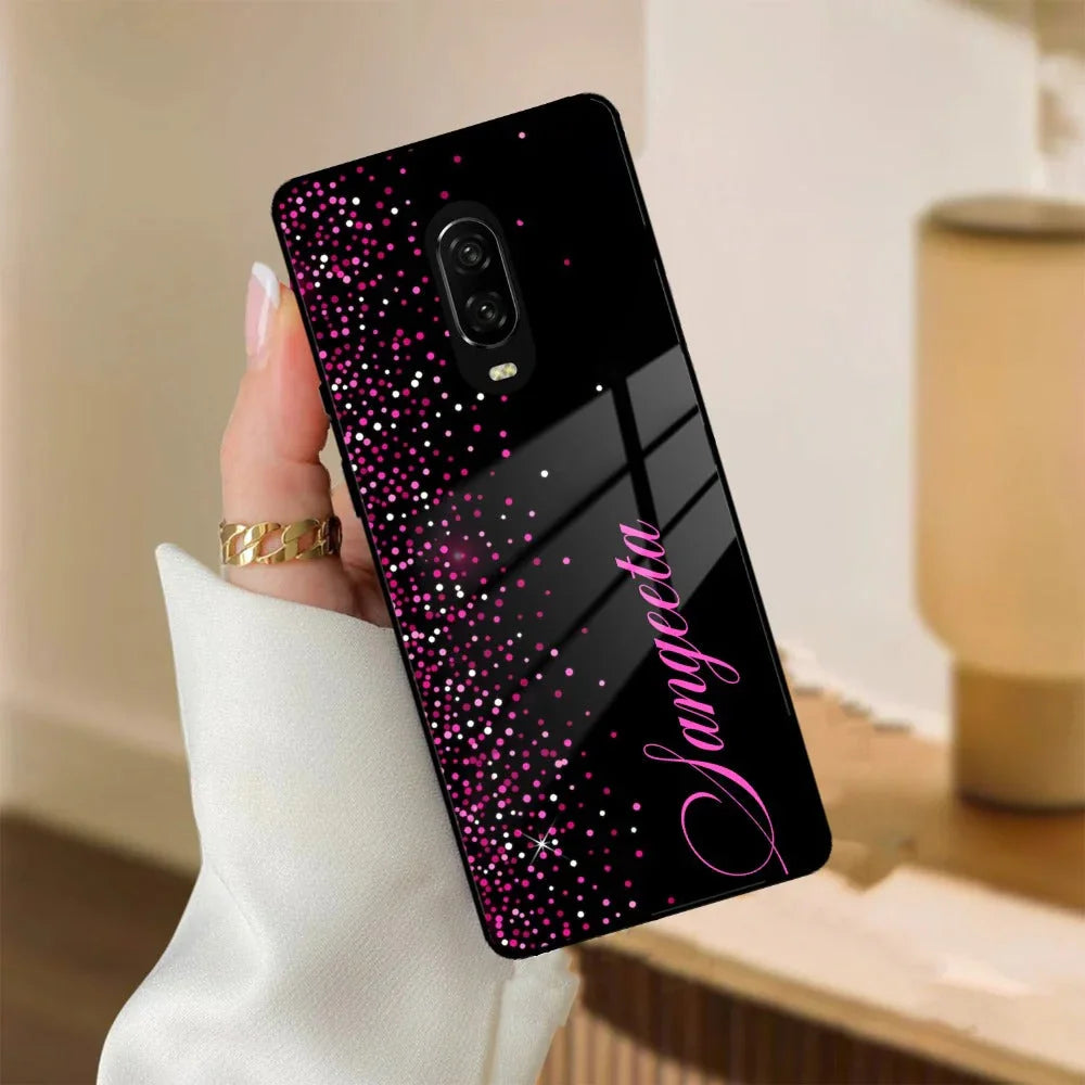 Pink Glitter Customize Glass Case Cover For Oneplus - ShopOnCliQ