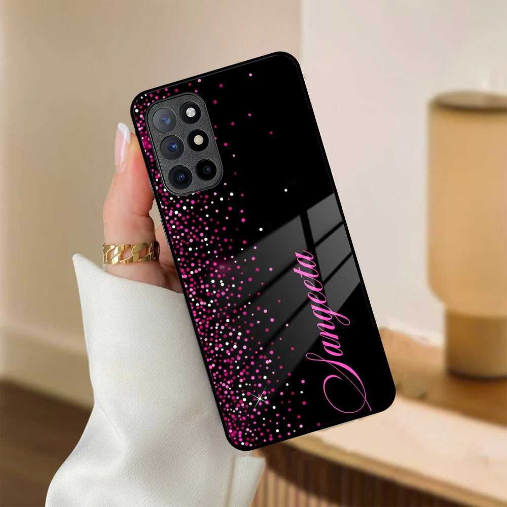 Pink Glitter Customize Glass Case Cover For Oneplus
