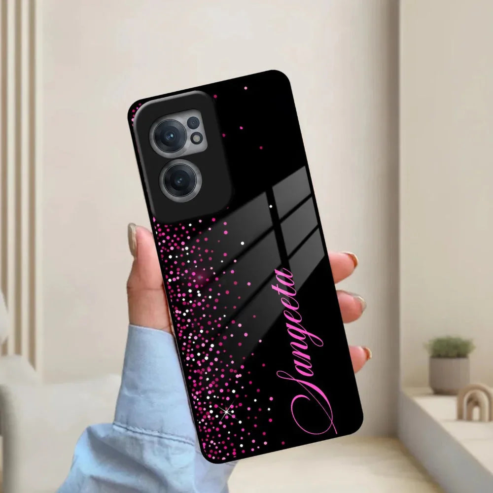 Pink Glitter Customize Glass Case Cover For Oneplus - ShopOnCliQ