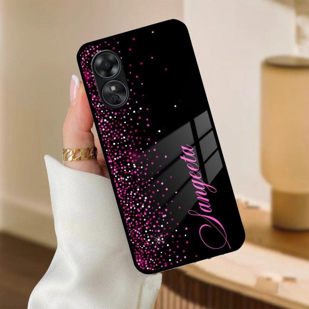 Pink Glitter Customize Glass Case Cover For Oppo - ShopOnCliQ