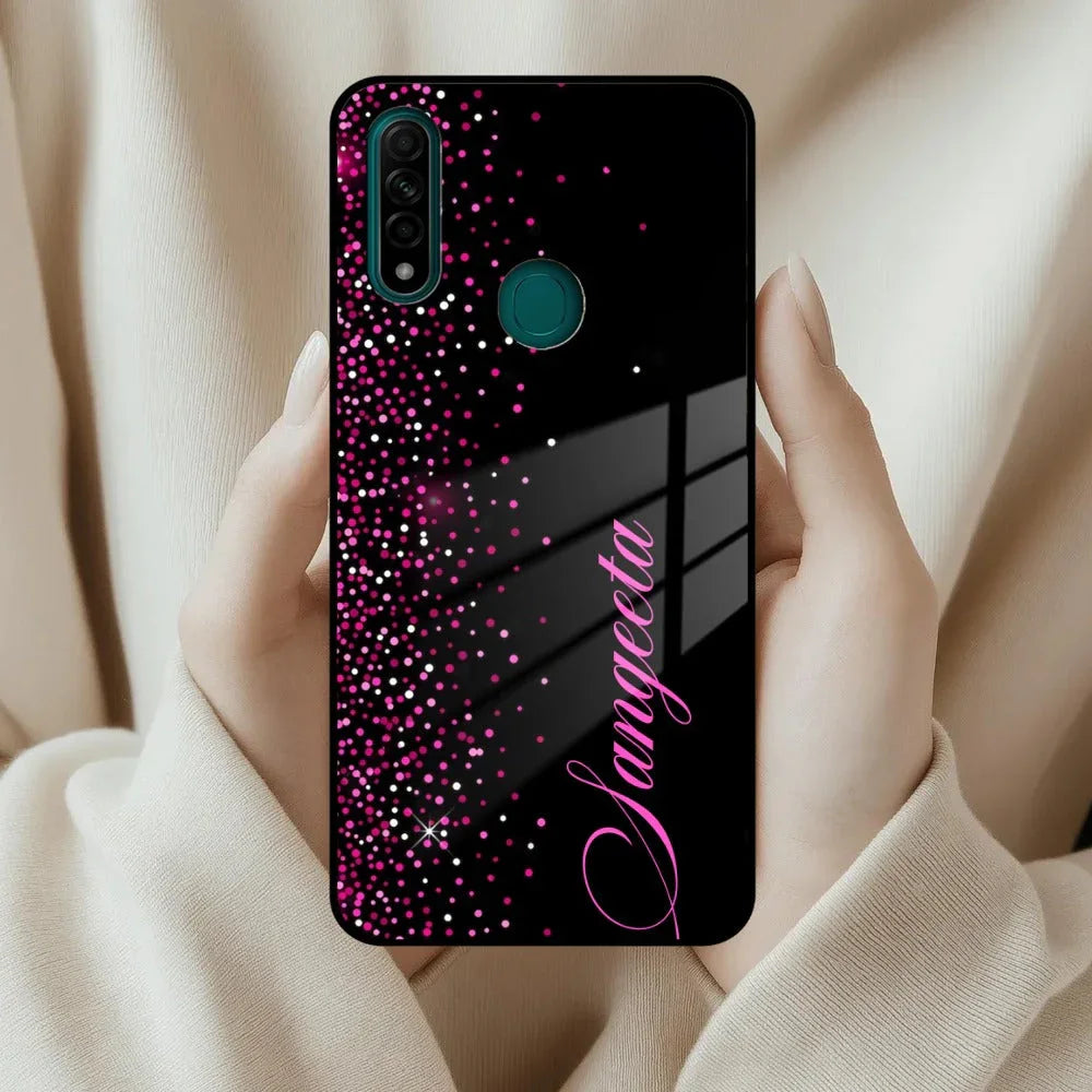 Pink Glitter Customize Glass Case Cover For Oppo - ShopOnCliQ