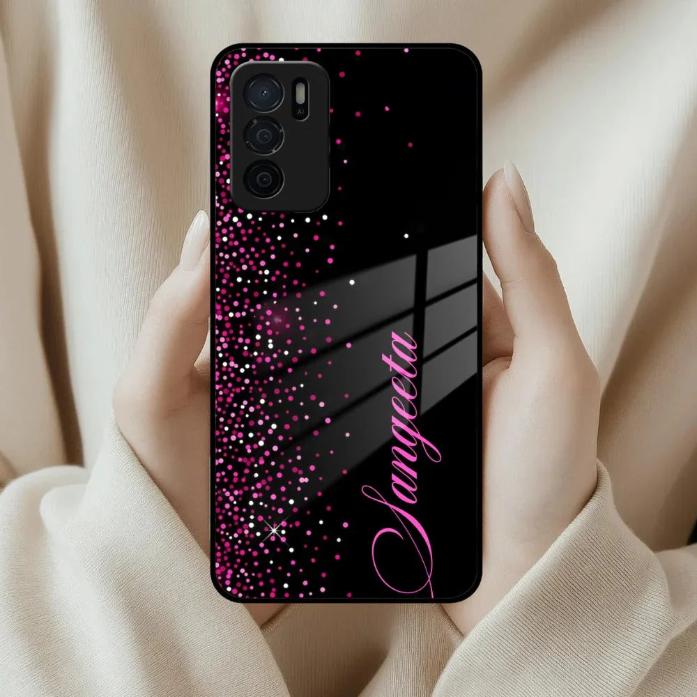 Pink Glitter Customize Glass Case Cover For Oppo - ShopOnCliQ