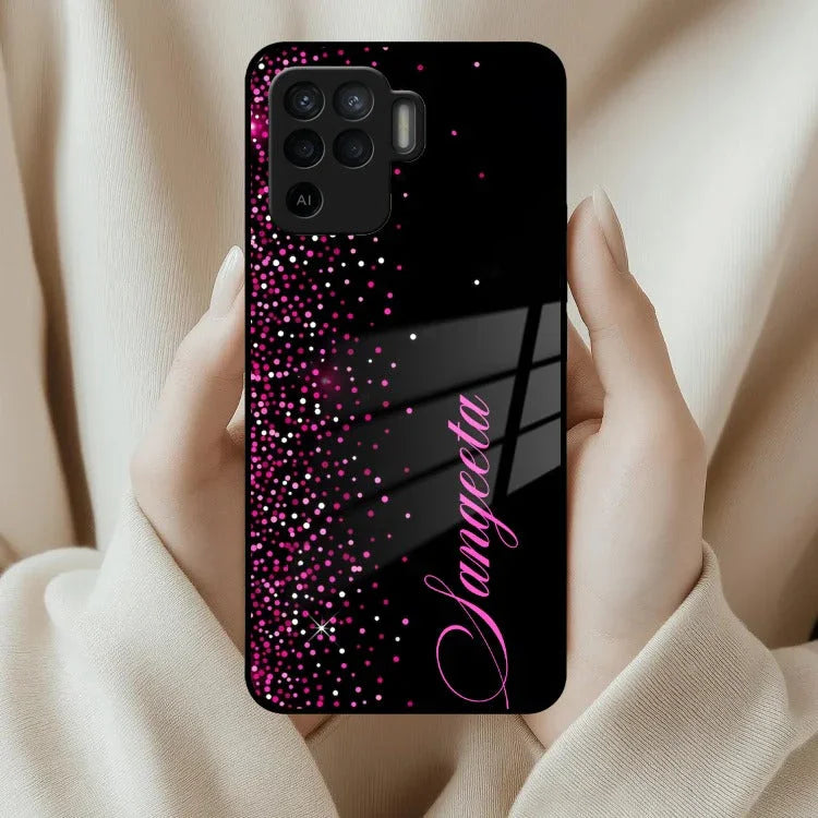 Pink Glitter Customize Glass Case Cover For Oppo - ShopOnCliQ