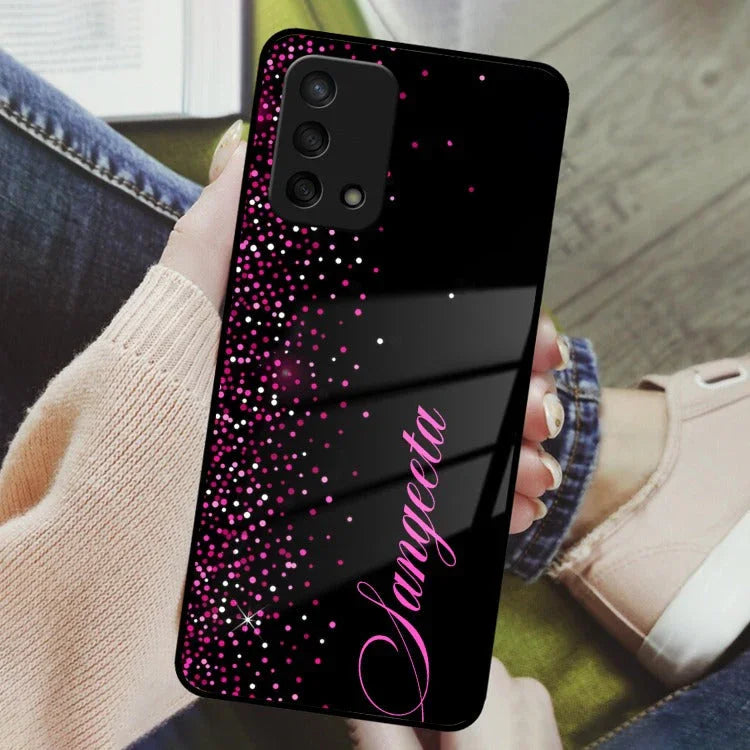 Pink Glitter Customize Glass Case Cover For Oppo - ShopOnCliQ