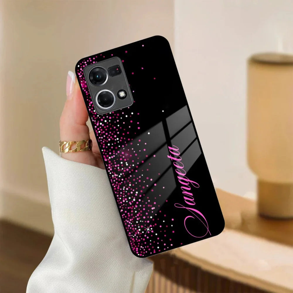 Pink Glitter Customize Glass Case Cover For Oppo - ShopOnCliQ