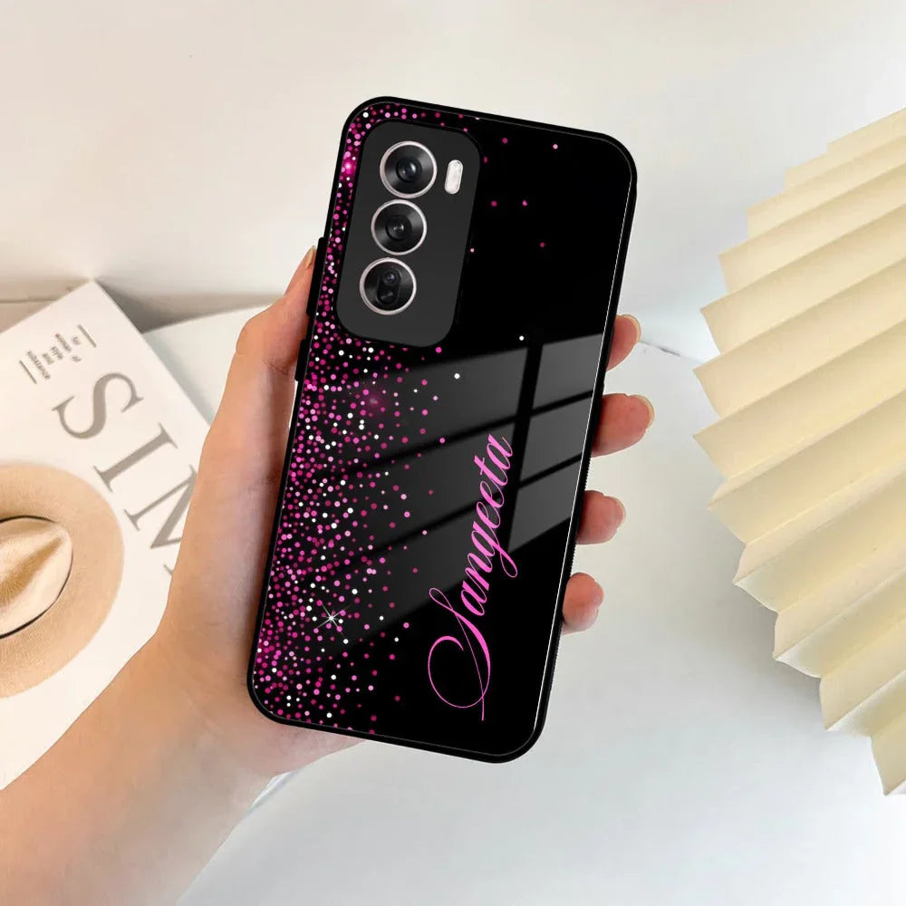 Pink Glitter Customize Glass Case Cover For Oppo - ShopOnCliQ