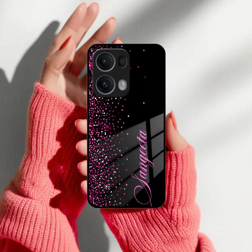 Pink Glitter Customize Glass Case Cover For Oppo - ShopOnCliQ