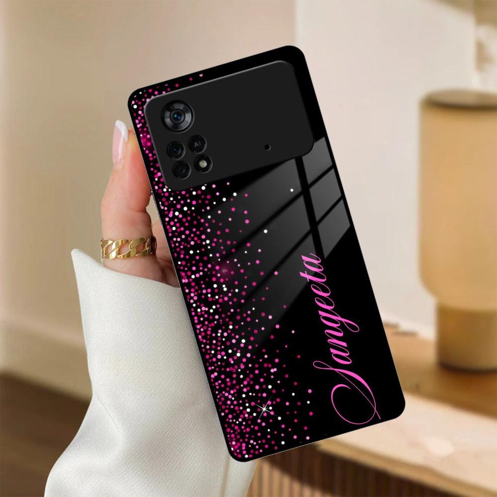 Pink Glitter Customize Glass Case Cover For Poco - ShopOnCliQ