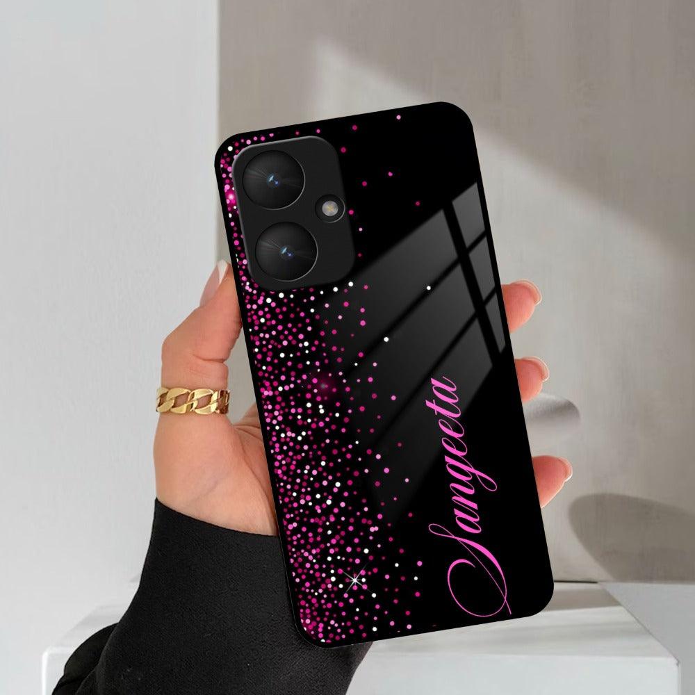 Pink Glitter Customize Glass Case Cover For Redmi/Xiaomi