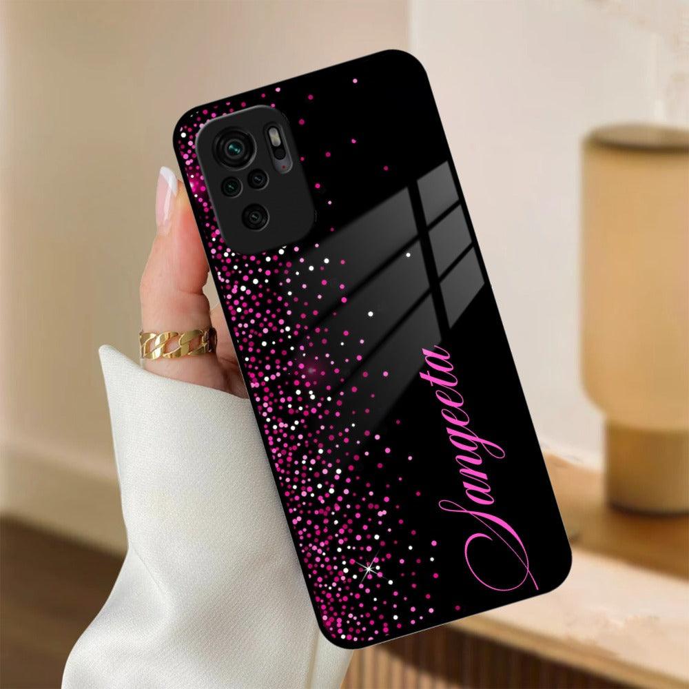 Pink Glitter Customize Glass Case Cover For Redmi/Xiaomi