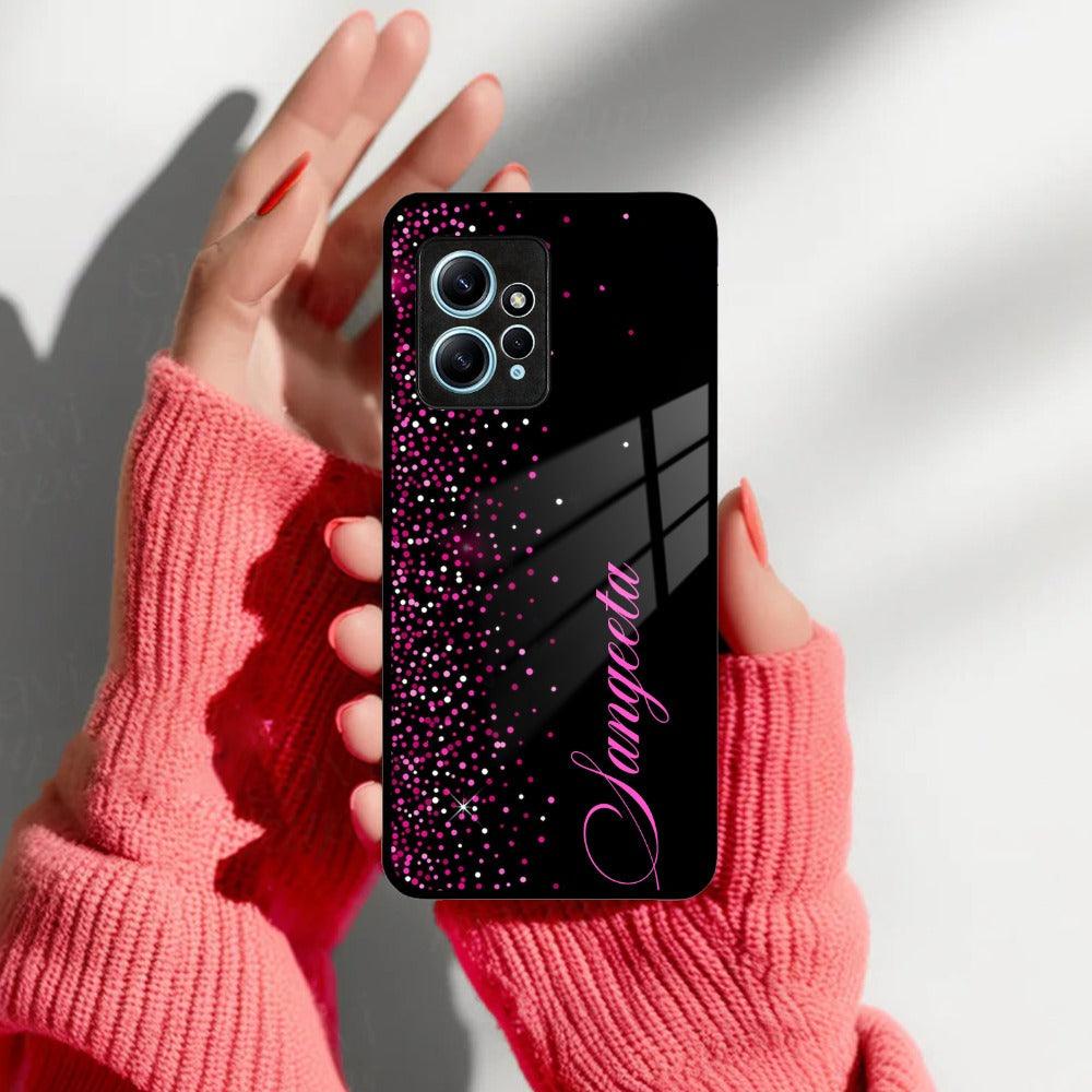 Pink Glitter Customize Glass Case Cover For Redmi/Xiaomi