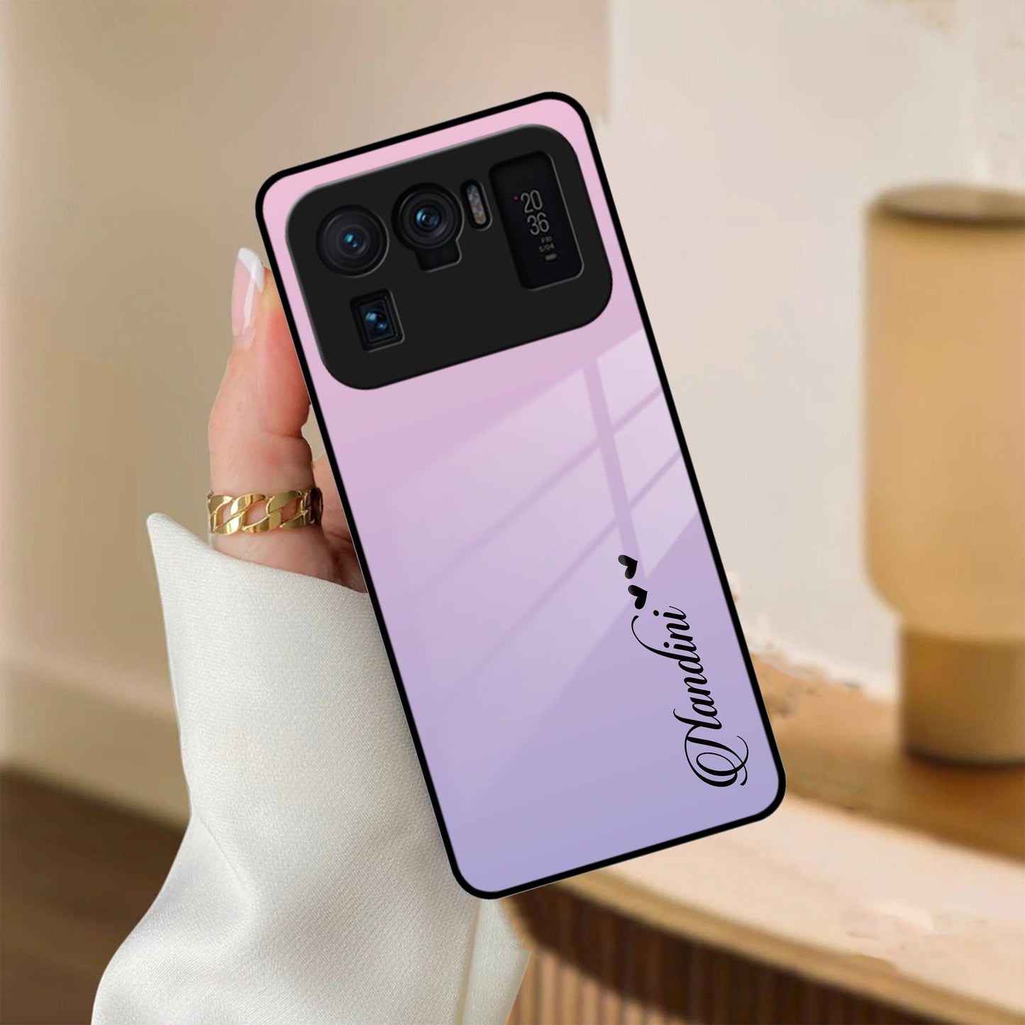 Pink Gradient Glass Case Cover For Redmi/Xiaomi