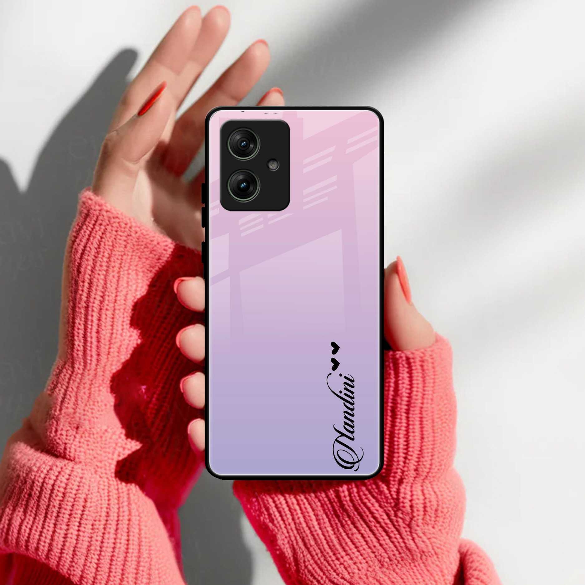 Pink Gradient Glass Case Cover For Motorola