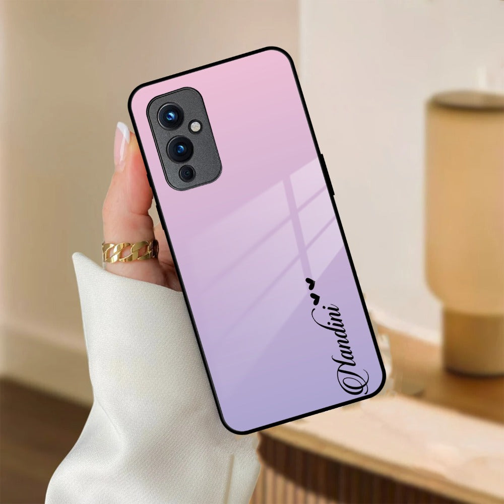 Pink Gradient Glass Case Cover For OnePlus