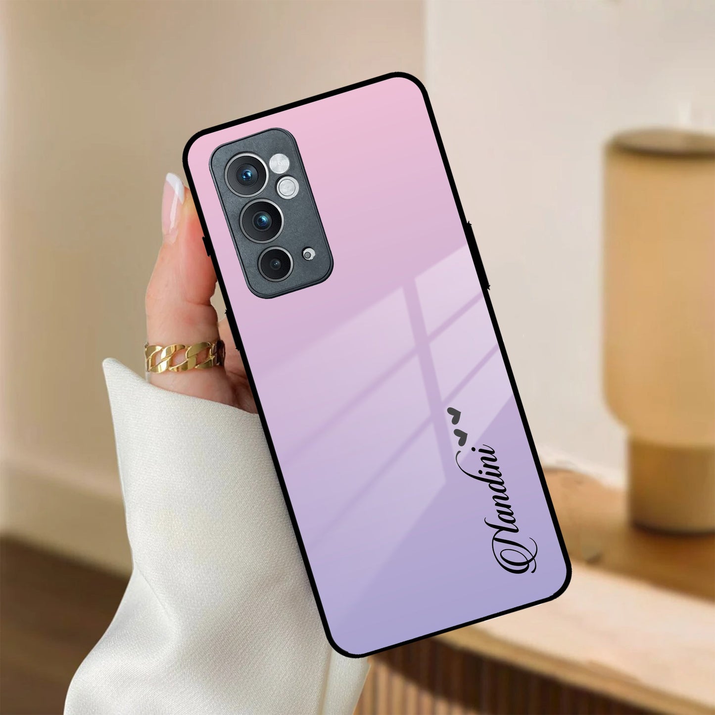 Pink Gradient Glass Case Cover For OnePlus