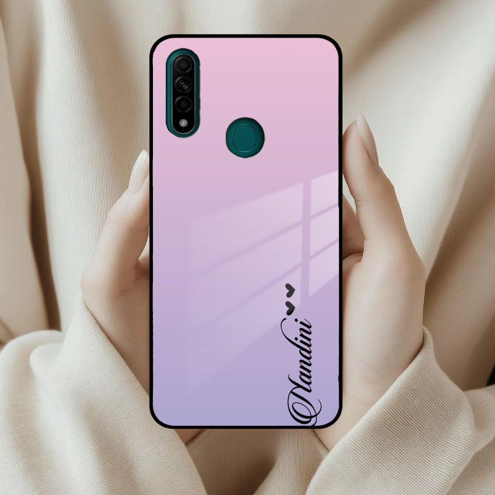 Pink Gradient Glass Case Cover For Oppo