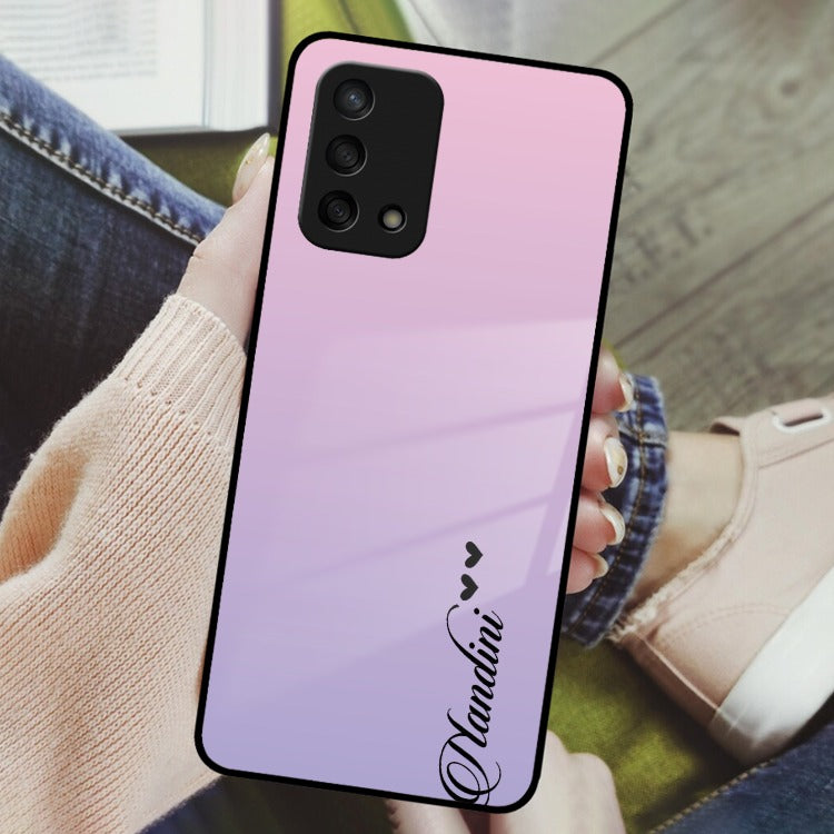 Pink Gradient Glass Case Cover For Oppo