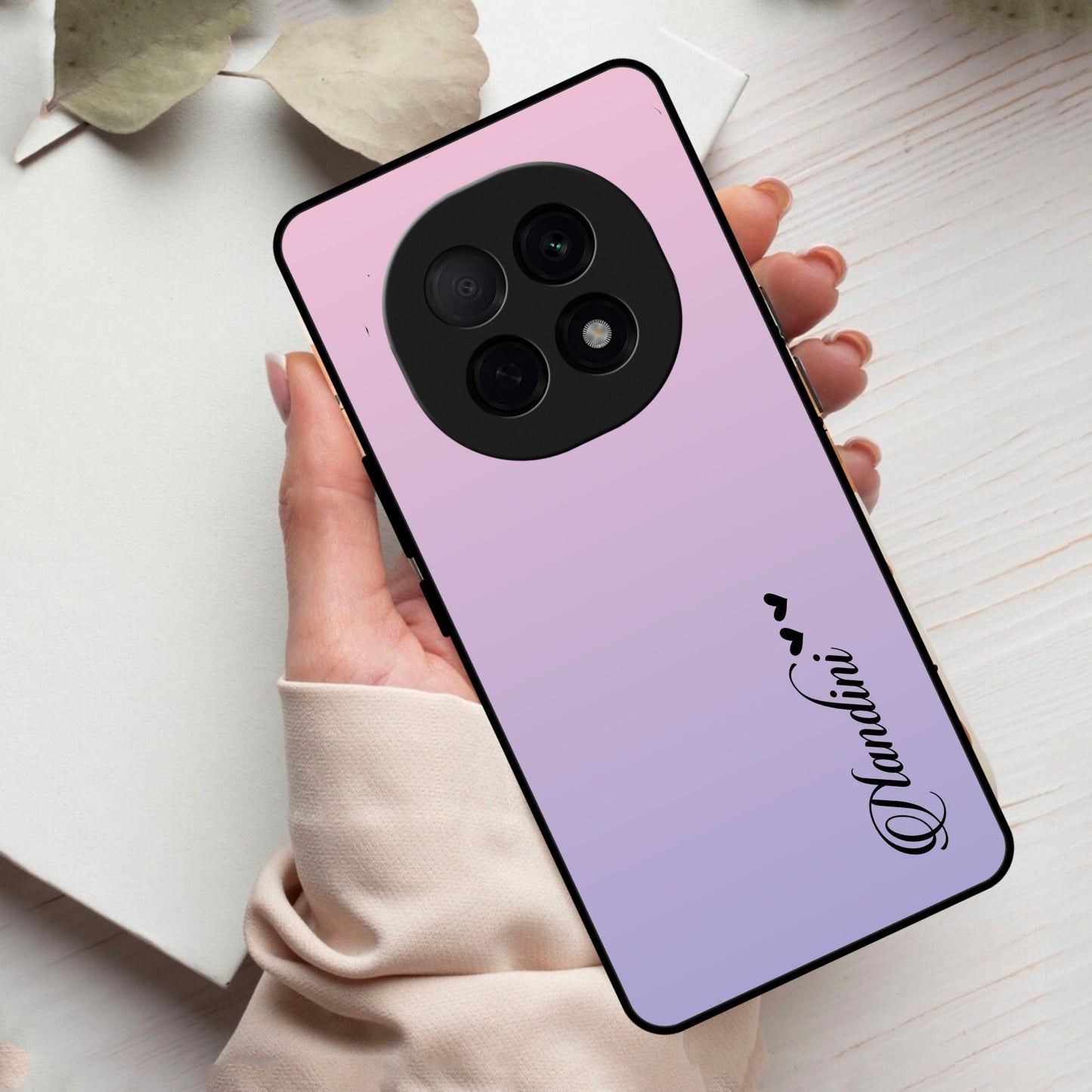 Pink Gradient Glass Case Cover For Oppo