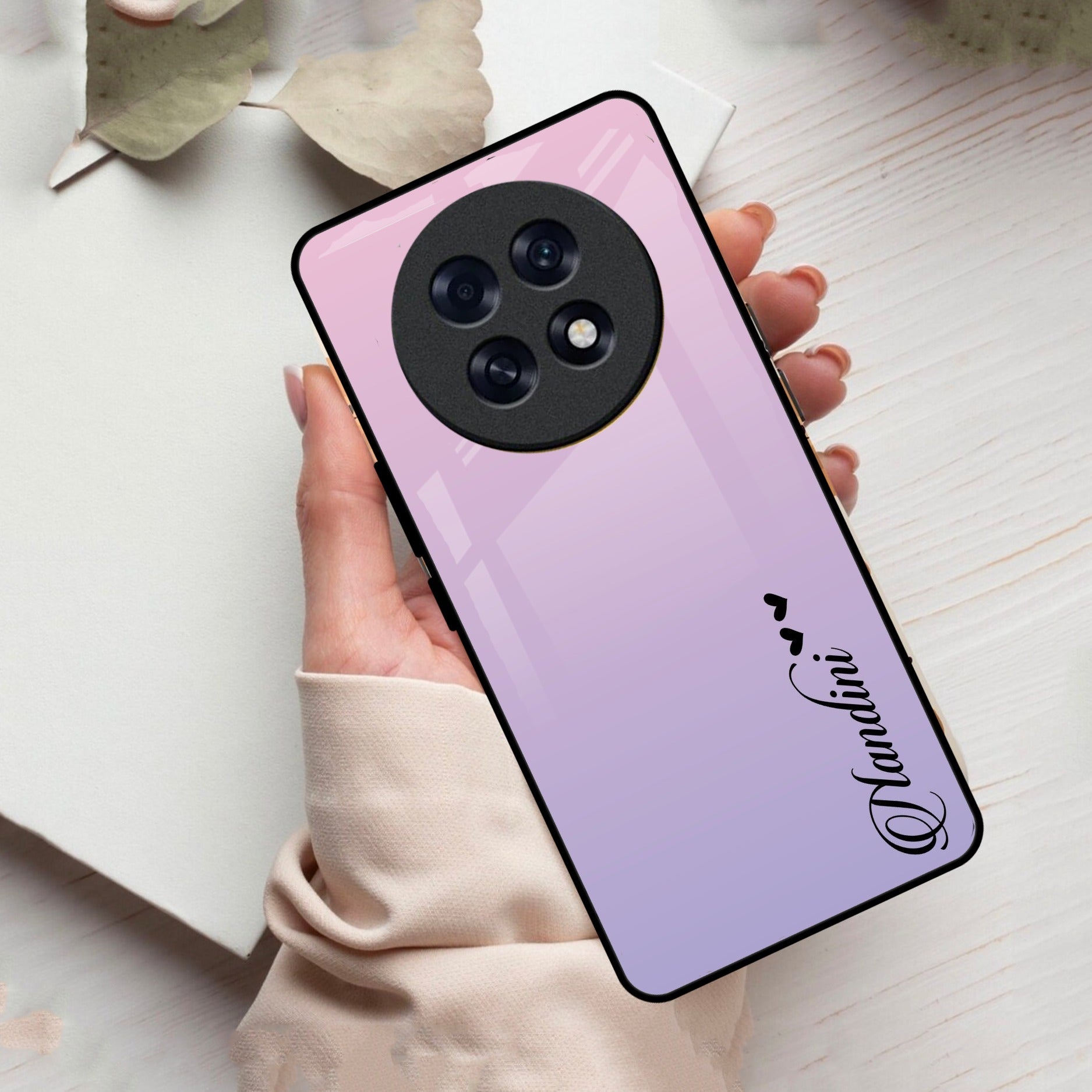 Pink Gradient Glass Case Cover For Oppo