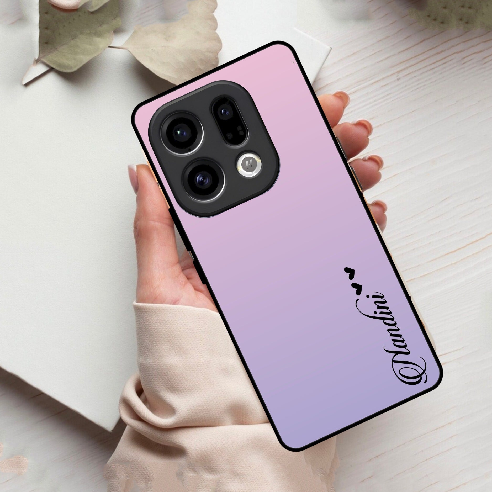 Pink Gradient Glass Case Cover For Oppo