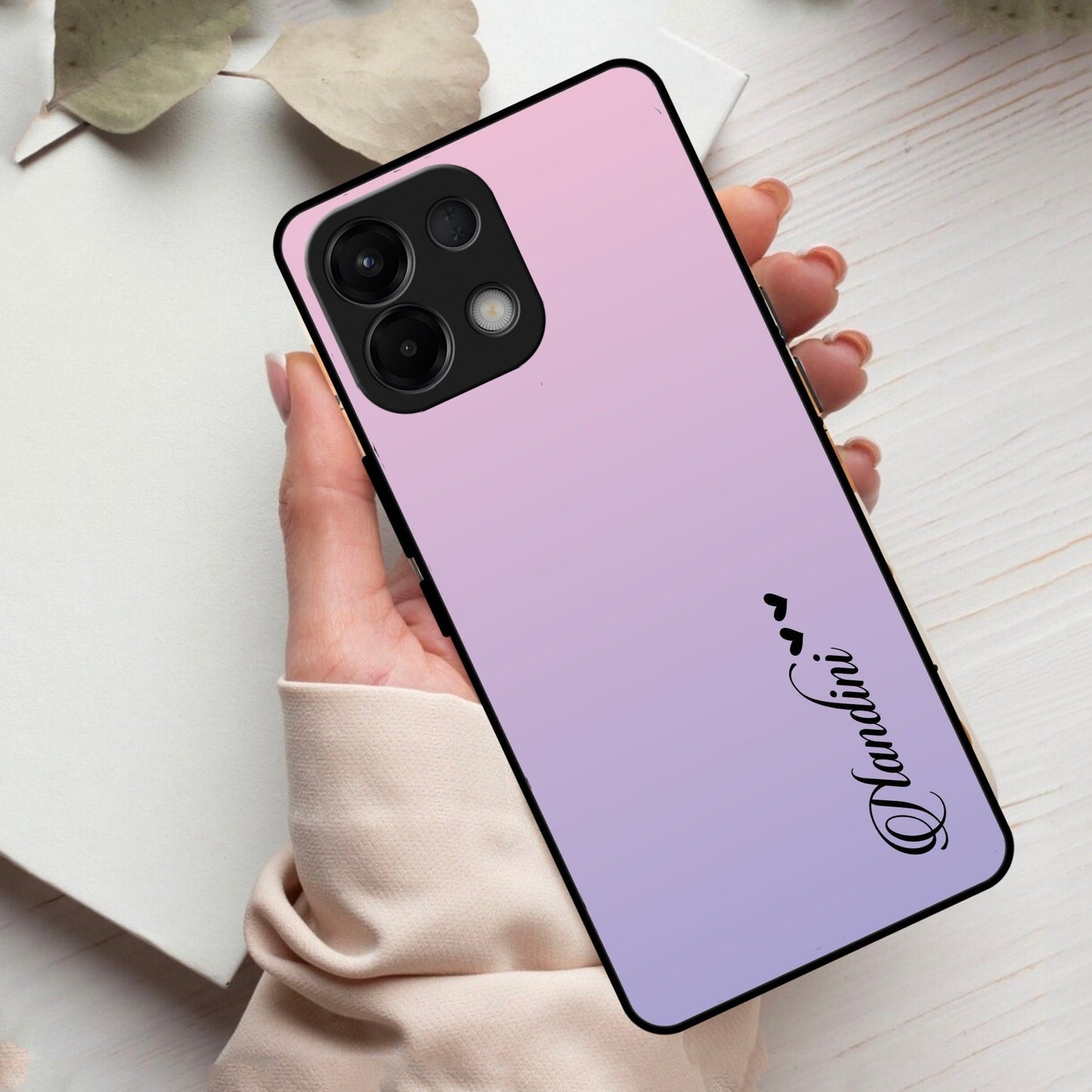 Pink Gradient Glass Case Cover For Oppo
