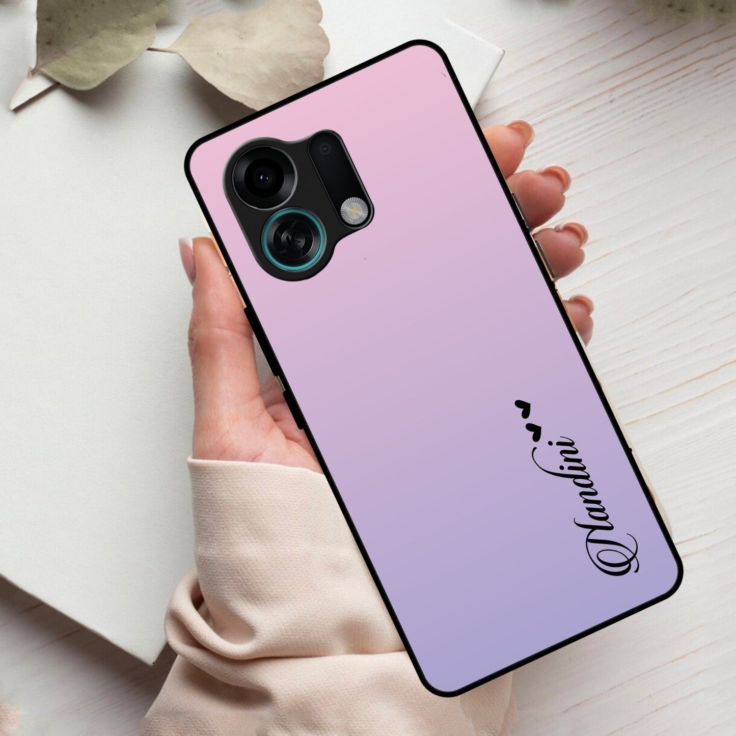 Pink Gradient Glass Case Cover For Oppo