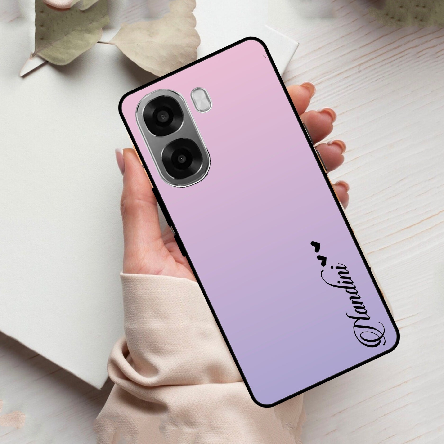 Pink Gradient Glass Case Cover For Oppo