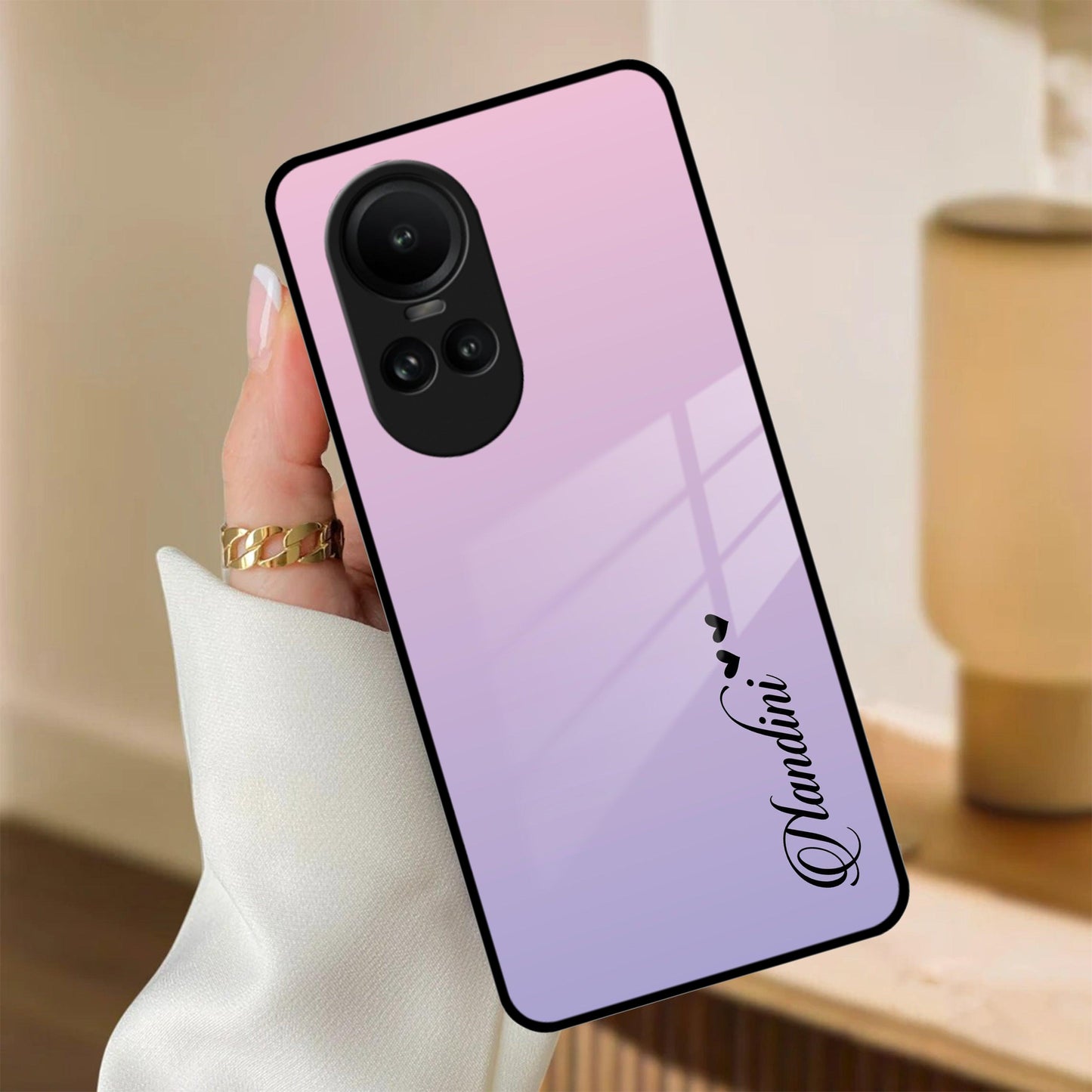 Pink Gradient Glass Case Cover For Oppo