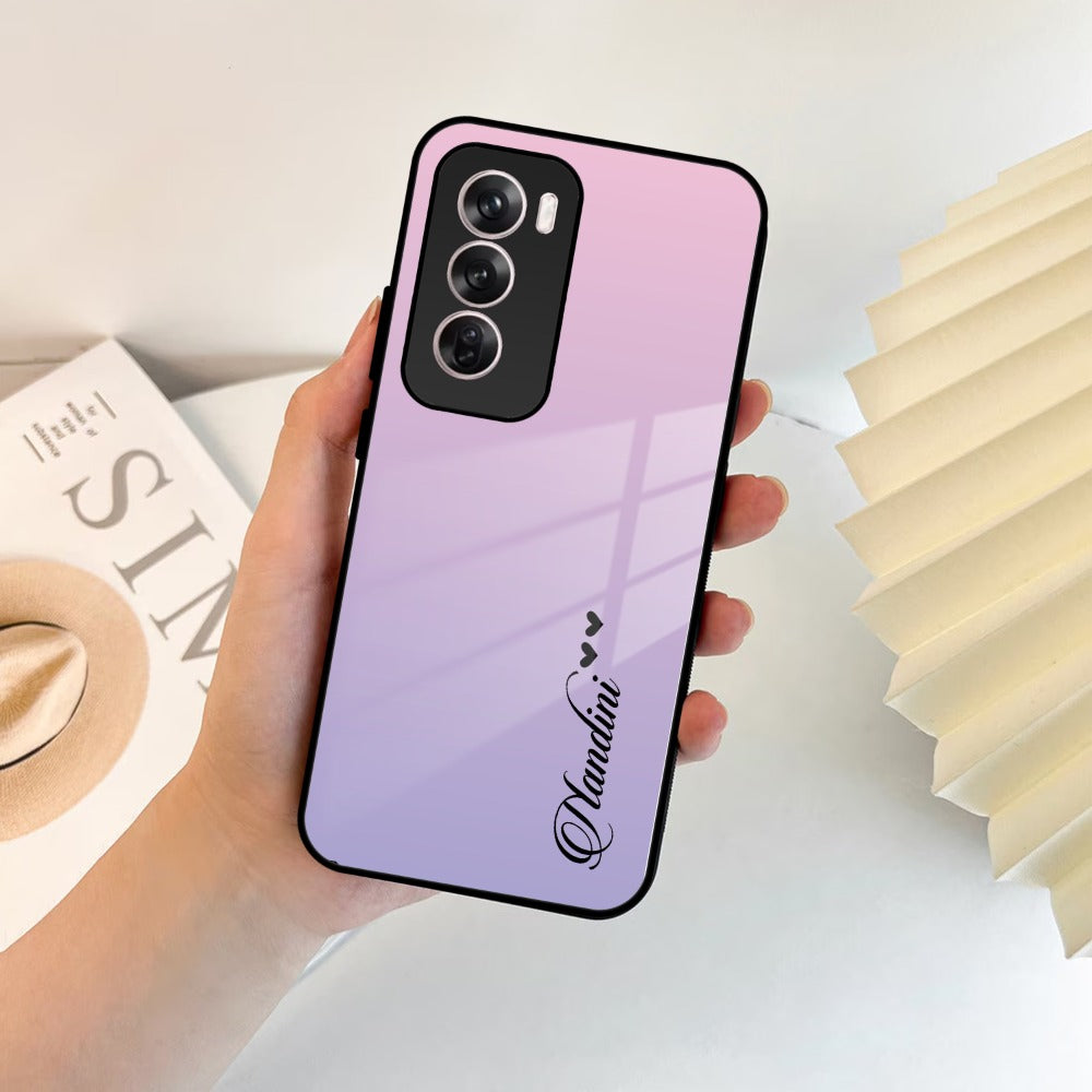 Pink Gradient Glass Case Cover For Oppo